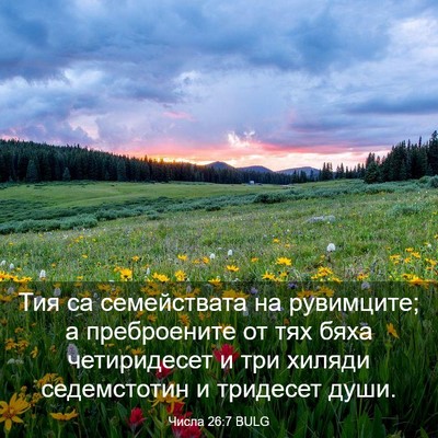 Picture 03 - Числа 26:7 BULG - Тия са семействата на - Bible Verse Picture