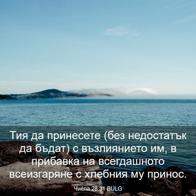 Picture 03 - Числа 28:31 BULG - Тия да принесете (без - Bible Verse Picture