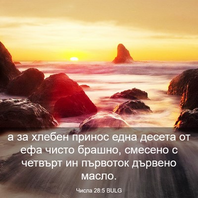 Picture 03 - Числа 28:5 BULG - а за хлебен принос една - Bible Verse Picture