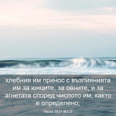 Picture 03 - Числа 29:21 BULG - хлебния им принос с - Bible Verse Picture