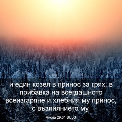Picture 03 - Числа 29:31 BULG - и един козел в принос за - Bible Verse Picture