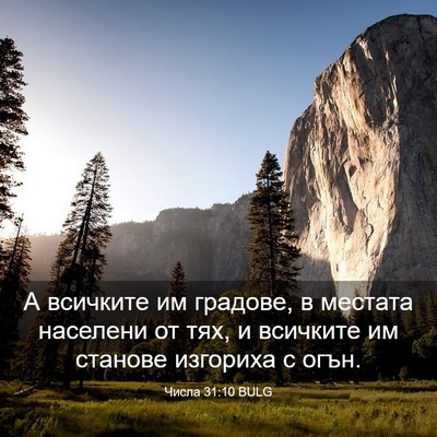 Picture 03 - Числа 31:10 BULG - А всичките им градове, в - Bible Verse Picture