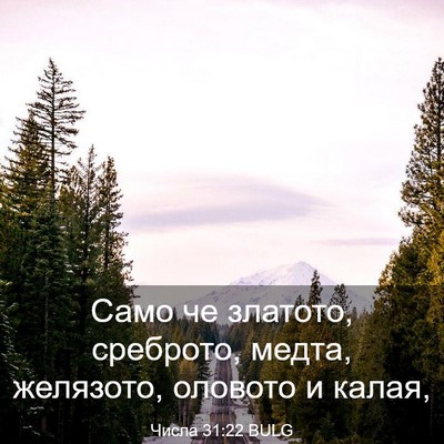 Picture 03 - Числа 31:22 BULG - Само че златото, среброто, - Bible Verse Picture