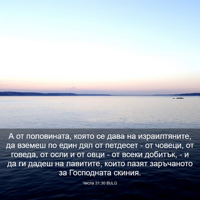 Picture 03 - Числа 31:30 BULG - А от половината, която се - Bible Verse Picture