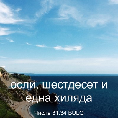 Picture 03 - Числа 31:34 BULG - осли, шестдесет и една - Bible Verse Picture