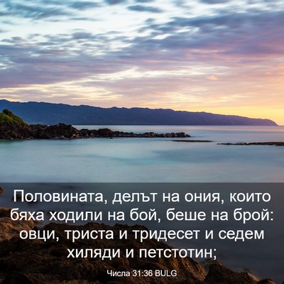 Picture 03 - Числа 31:36 BULG - Половината, делът на ония, - Bible Verse Picture