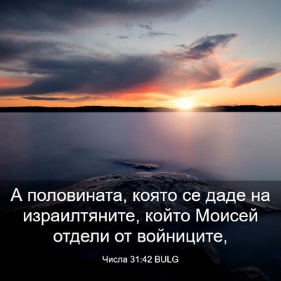 Picture 03 - Числа 31:42 BULG - А половината, която се даде - Bible Verse Picture