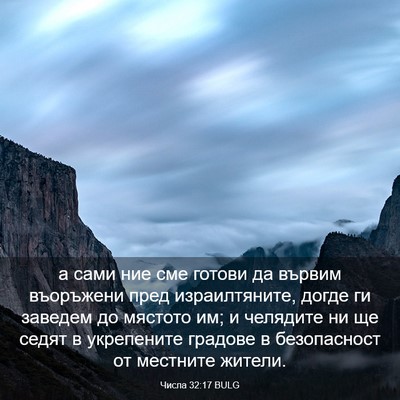 Picture 03 - Числа 32:17 BULG - а сами ние сме готови да - Bible Verse Picture