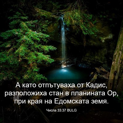 Picture 03 - Числа 33:37 BULG - А като отпътуваха от Кадис, - Bible Verse Picture