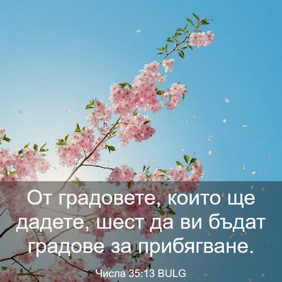 Picture 03 - Числа 35:13 BULG - От градовете, които ще - Bible Verse Picture