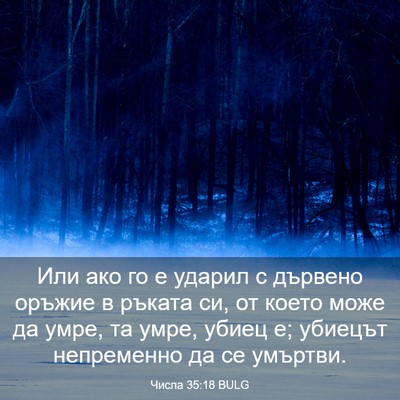 Picture 03 - Числа 35:18 BULG - Или ако го е ударил с - Bible Verse Picture