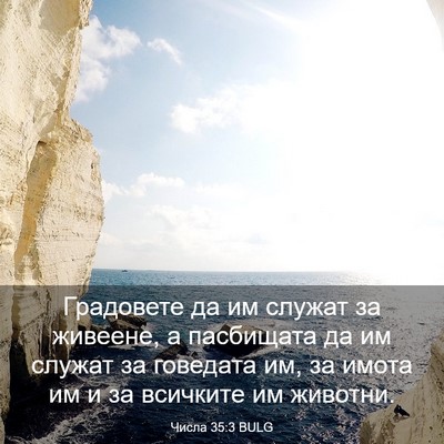 Picture 03 - Числа 35:3 BULG - Градовете да им служат за - Bible Verse Picture