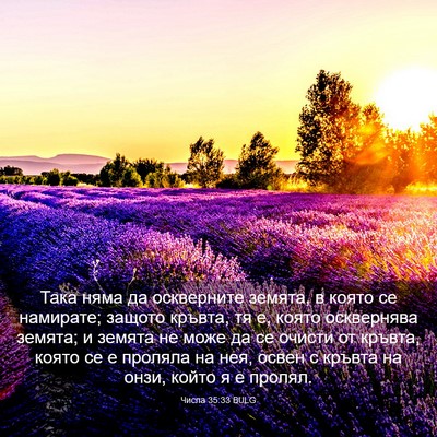 Picture 03 - Числа 35:33 BULG - Така няма да оскверните - Bible Verse Picture