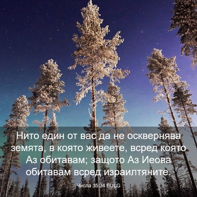 Picture 03 - Числа 35:34 BULG - Нито един от вас да не - Bible Verse Picture