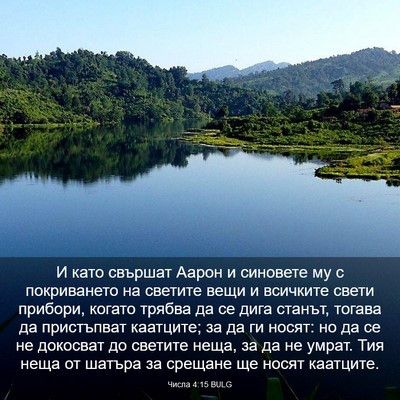 Picture 03 - Числа 4:15 BULG - И като свършат Аарон и - Bible Verse Picture