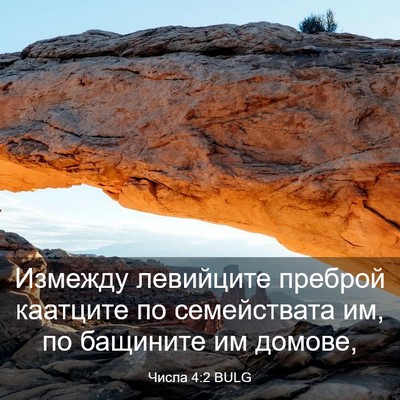 Picture 03 - Числа 4:2 BULG - Измежду левийците преброй - Bible Verse Picture
