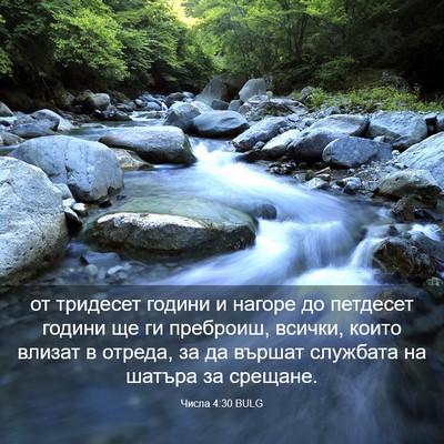 Picture 03 - Числа 4:30 BULG - от тридесет години и - Bible Verse Picture