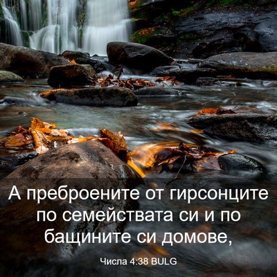 Picture 03 - Числа 4:38 BULG - А преброените от - Bible Verse Picture