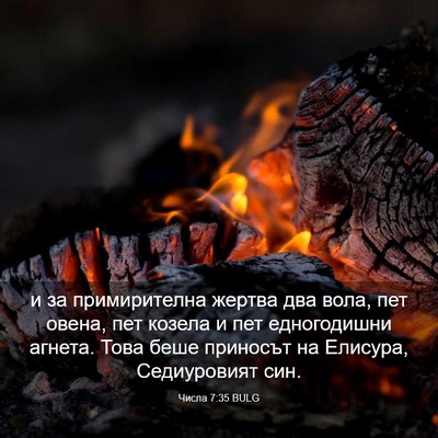 Picture 03 - Числа 7:35 BULG - и за примирителна жертва - Bible Verse Picture