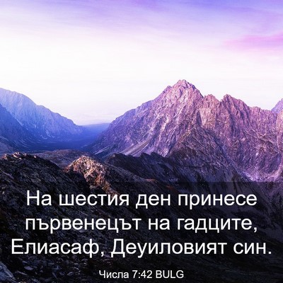Picture 03 - Числа 7:42 BULG - На шестия ден принесе - Bible Verse Picture