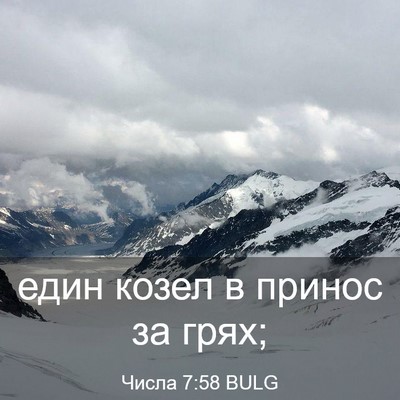 Picture 03 - Числа 7:58 BULG - един козел в принос за - Bible Verse Picture