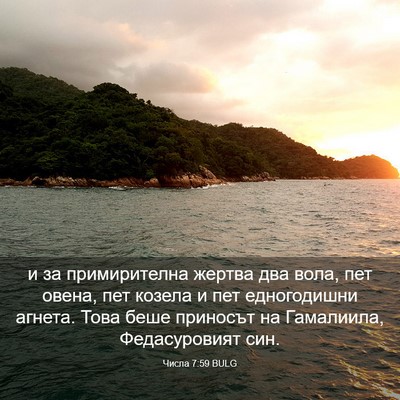 Picture 03 - Числа 7:59 BULG - и за примирителна жертва - Bible Verse Picture