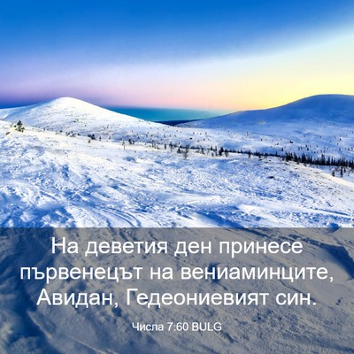 Picture 03 - Числа 7:60 BULG - На деветия ден принесе - Bible Verse Picture