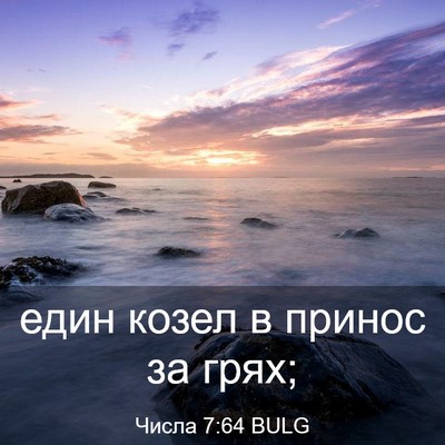 Picture 03 - Числа 7:64 BULG - един козел в принос за - Bible Verse Picture