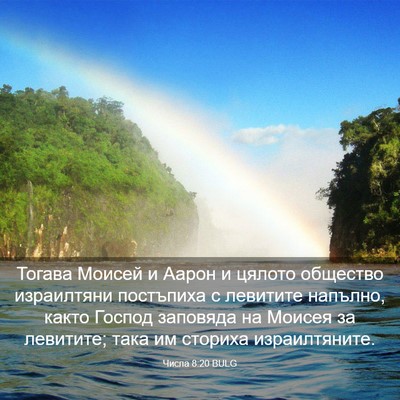 Picture 03 - Числа 8:20 BULG - Тогава Моисей и Аарон и - Bible Verse Picture