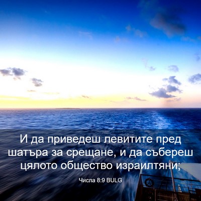 Picture 03 - Числа 8:9 BULG - И да приведеш левитите - Bible Verse Picture