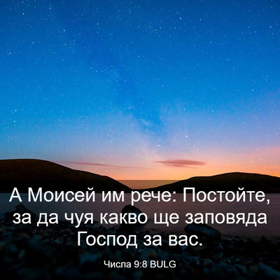 Picture 03 - Числа 9:8 BULG - А Моисей им рече: Постойте, - Bible Verse Picture