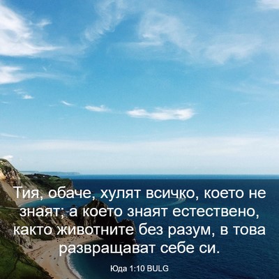 Picture 03 - Юда 1:10 BULG - Тия, обаче, хулят всичко, - Bible Verse Picture