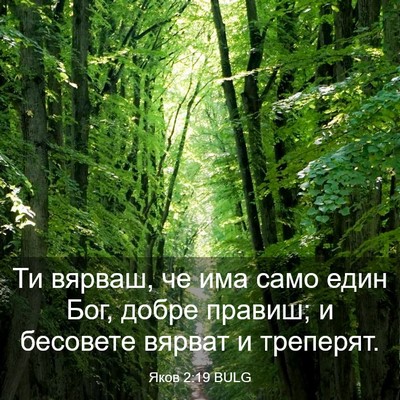 Picture 03 - Яков 2:19 BULG - Ти вярваш, че има само един - Bible Verse Picture