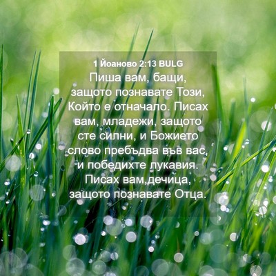 Picture 04 - 1 Йоаново 2:13 BULG - Пиша вам, бащи, защото - Bible Verse Picture