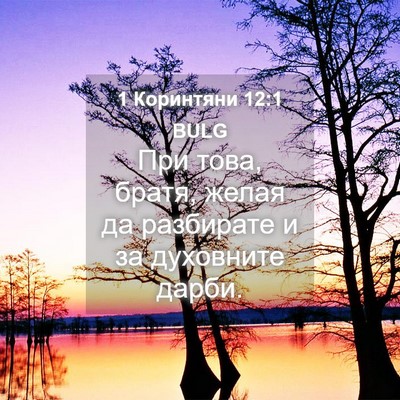 Picture 04 - 1 Коринтяни 12:1 BULG - При това, братя, желая да - Bible Verse Picture