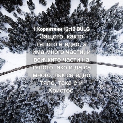 Picture 04 - 1 Коринтяни 12:12 BULG - Защото, както тялото е - Bible Verse Picture