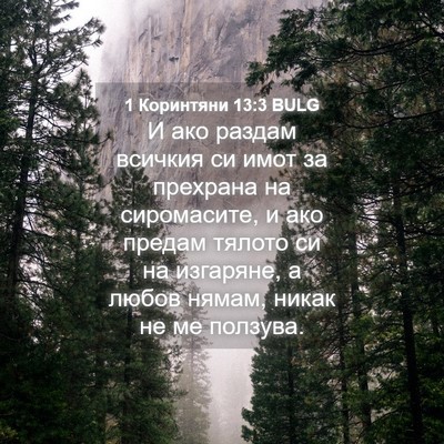 Picture 04 - 1 Коринтяни 13:3 BULG - И ако раздам всичкия си - Bible Verse Picture