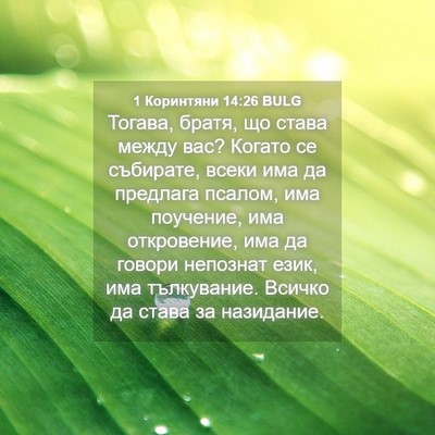 Picture 04 - 1 Коринтяни 14:26 BULG - Тогава, братя, що става - Bible Verse Picture