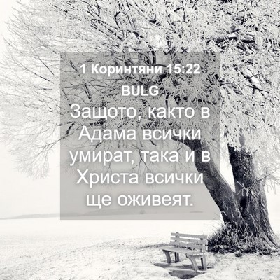 Picture 04 - 1 Коринтяни 15:22 BULG - Защото, както в Адама - Bible Verse Picture