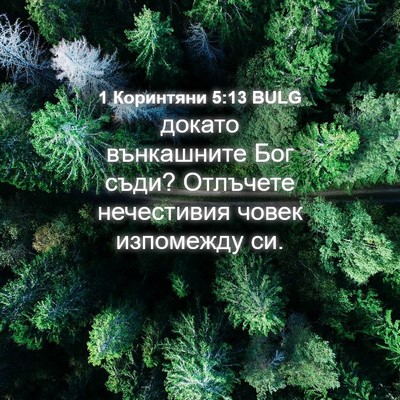 Picture 04 - 1 Коринтяни 5:13 BULG - докато вънкашните Бог - Bible Verse Picture
