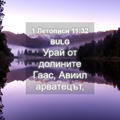 Picture 04 - 1 Летописи 11:32 BULG - Урай от долините Гаас, - Bible Verse Picture