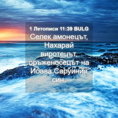 Picture 04 - 1 Летописи 11:39 BULG - Селек амонецът, Нахарай - Bible Verse Picture