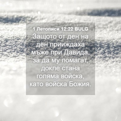 Picture 04 - 1 Летописи 12:22 BULG - Защото от ден на ден - Bible Verse Picture