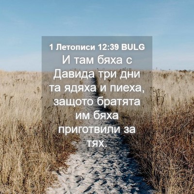 Picture 04 - 1 Летописи 12:39 BULG - И там бяха с Давида три дни - Bible Verse Picture