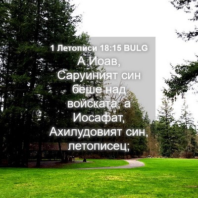 Picture 04 - 1 Летописи 18:15 BULG - А Иоав, Саруиният син беше - Bible Verse Picture