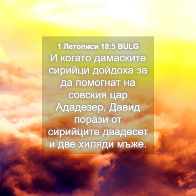Picture 04 - 1 Летописи 18:5 BULG - И когато дамаските сирийци - Bible Verse Picture
