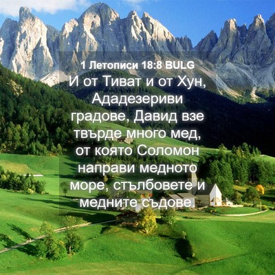 Picture 04 - 1 Летописи 18:8 BULG - И от Тиват и от Хун, - Bible Verse Picture