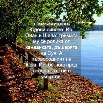 Picture 04 - 1 Летописи 2:3 BULG - Юдови синове: Ир, Онан и - Bible Verse Picture