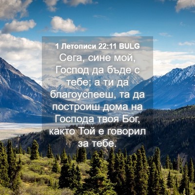 Picture 04 - 1 Летописи 22:11 BULG - Сега, сине мой, Господ да - Bible Verse Picture