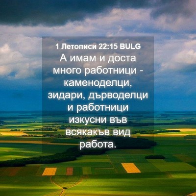 Picture 04 - 1 Летописи 22:15 BULG - А имам и доста много - Bible Verse Picture